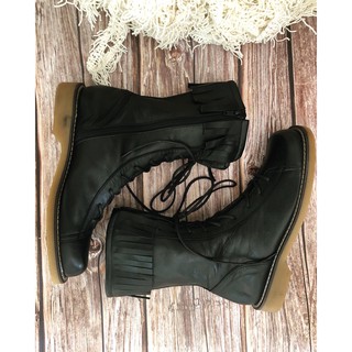 giày bốt boho tua rua da thật size 37