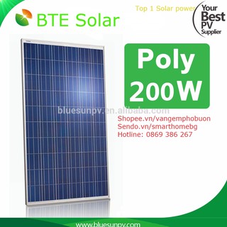 Pin mặt trời poly 200w BTE Solar, pin mat troi