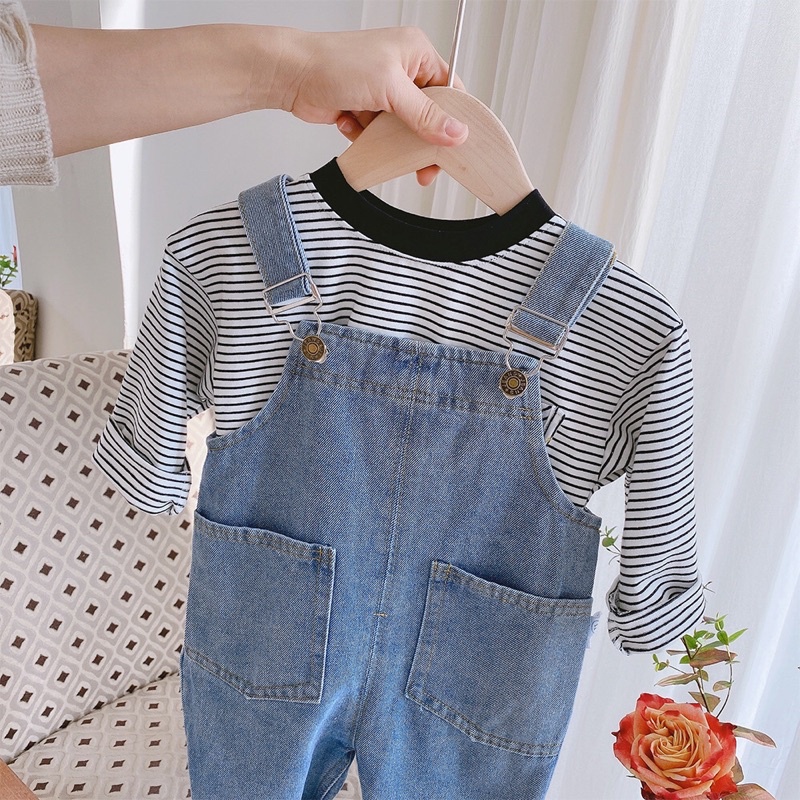 Yếm  Jeans Xinh  Xắn cho  Bé Trai  Và Bé  Gái Phong Cách Hàn Quoc -06