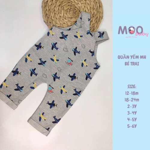 Quần yếm cho bé HM chất nỉ da cá xịn size từ 12m đến 6Y