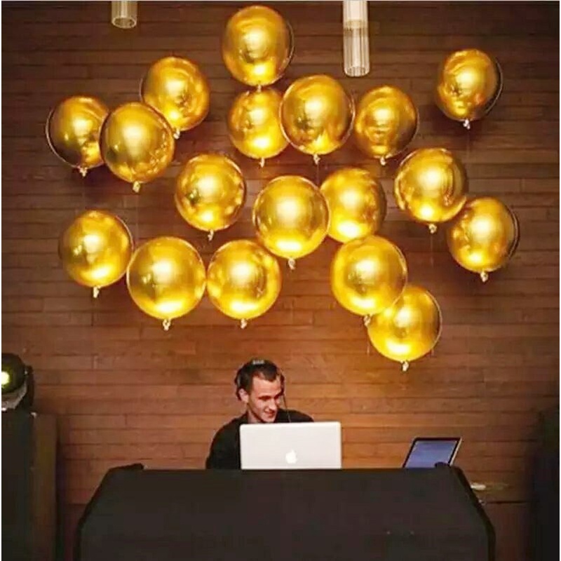 1 mảnh 15/10/18/22/32 Inch 4D Bóng bay lá tròn Bong bóng kim loại Bong bóng sinh nhật Bong bóng trang trí tiệc cưới Đồ dùng đám cưới