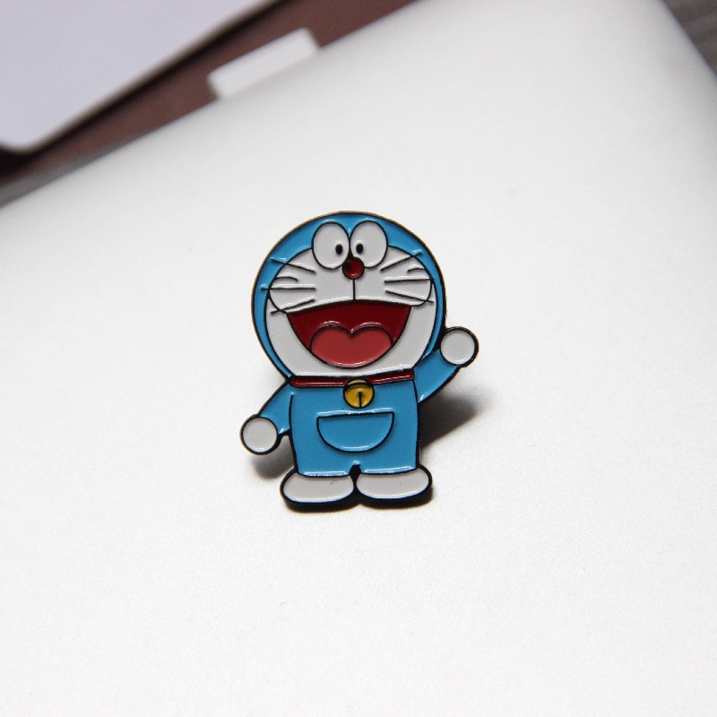 Ghim Cài Áo Kim Loại Hoạt Hình Doraemon Dễ Thương