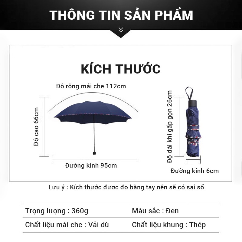 Ô dù Cát Thái YS-039 thân dù có nút cố định, kích thước dù lớn, cầm tay thoải mái, khung dù bằng thép 10 nan