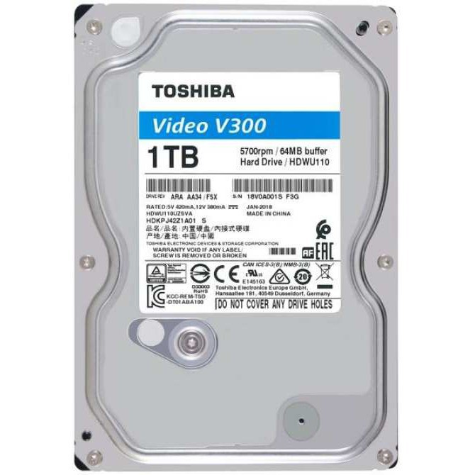 Ổ cứng HDD Toshiba 1TB 3.5" AV chuyên dụng Camera