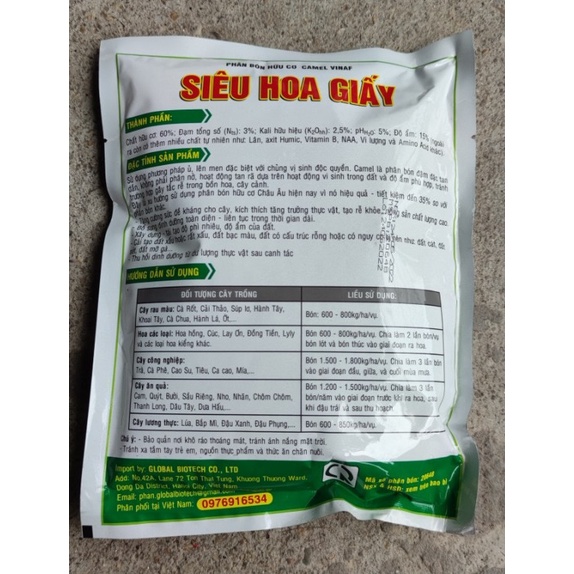 Phân bón hữu cơ SIÊU HOA GIẤY giúp tán cứng cáp, ra hoa nhiều 700gr
