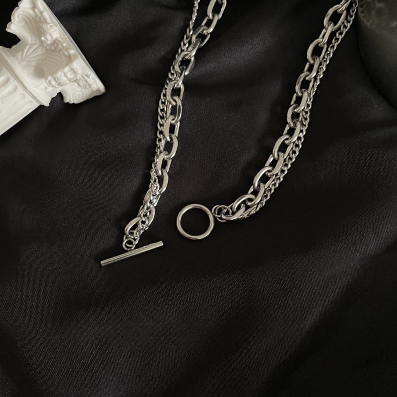 Vòng cổ Nhiều Lớp Bằng Thép Titan Phong Cách hip hop Cho Nam Và Nữ