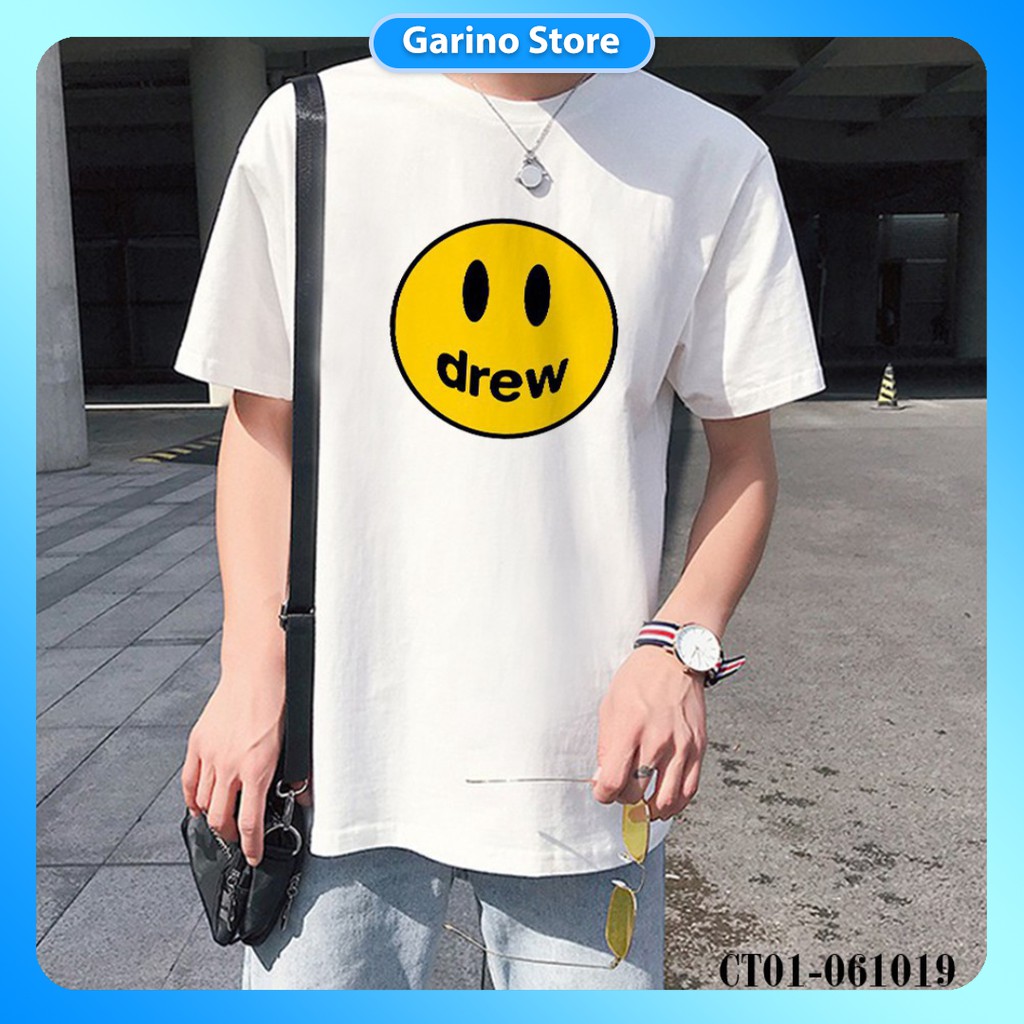 Áo thun nam nữ unisex ngắn tay không cổ đẹp Mặt Cười Drew Garino Store | BigBuy360 - bigbuy360.vn