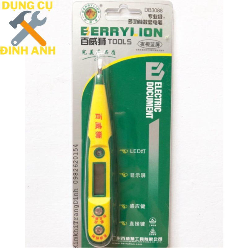 Bút thử điện cao cấp hiện số Vôn Berrylion