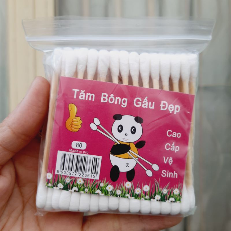 Tăm bông ráy tai thân gỗ lovely bông lớn