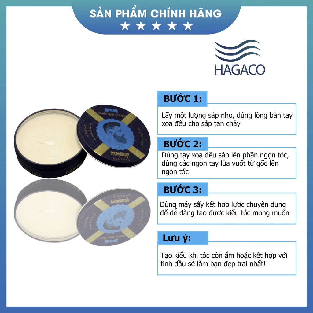 Sáp vuốt tóc Nam Cao Cấp MALE GOD GINGLE giữ nếp tóc cực tốt MN16