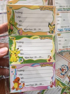 Nhãn vở hình có keo dính