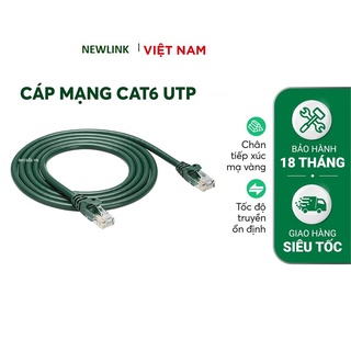 Dây nhảy patch cord cat6 NEWLINK 1,8M 3M màu xanh lá, 100 lõi đồng, 10GB