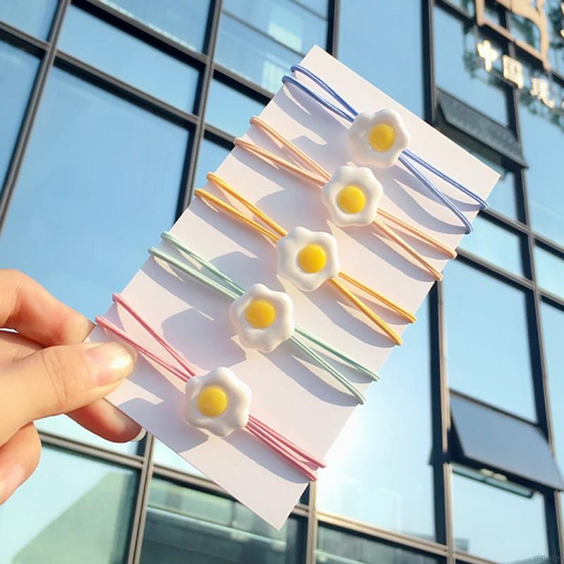 Dây Buộc Tóc Co Giãn Hình Trứng Ốp La Dễ Thương