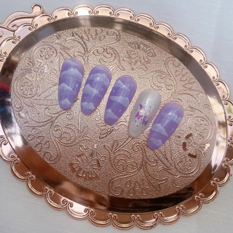 [Nail Box] móng úp thiết kế mây tím