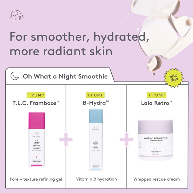 Serum dưỡng, tái tạo da ban đêm DRUNK ELEPHANT T.L.C. Framboos™ Glycolic Night Serum