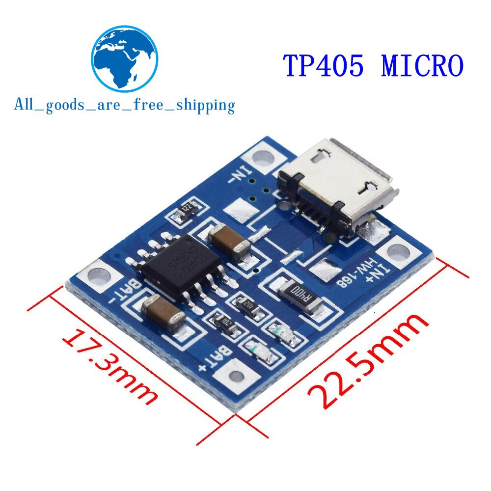 Set 5 Bảng Mạch Sạc 5V Loại c Micro USB 1A 18650 Kèm Mô Đun Bảo Vệ
