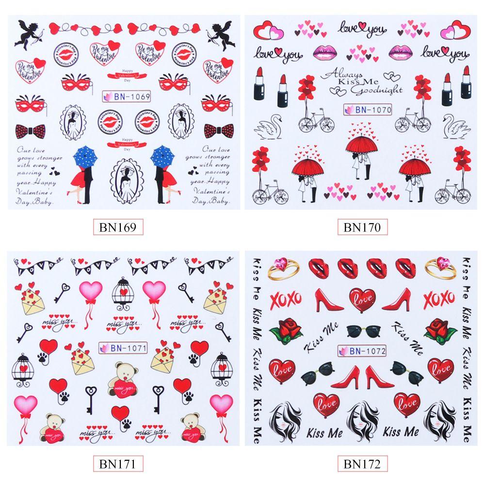 Set 12 Hình Dán Móng Tay / Môi DIY Thiết Kế Gợi Cảm