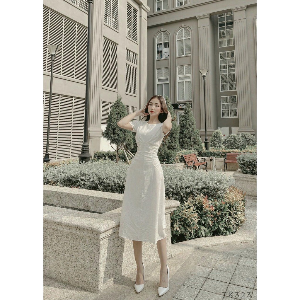 Đầm Dự Tiệc💗Đầm Thiết Kế Form Dài Nhún Ngực Tôn Dáng SK104