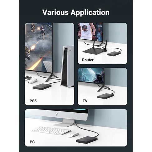 Hộp đựng ổ cứng 2.5 inch SATA3, USB 3.0 hỗ trợ 6TB Ugreen 30719 cáp liền, Ugreen 30725 cáp rời