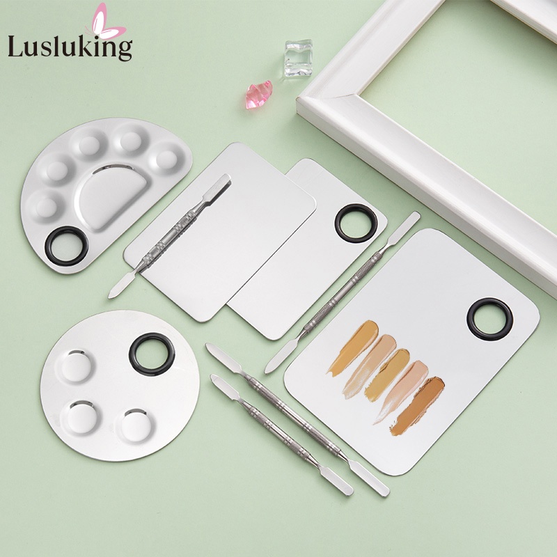 Bảng trộn màu sơn móng tay LUSLUKING bằng thép không gỉ tiện dụng