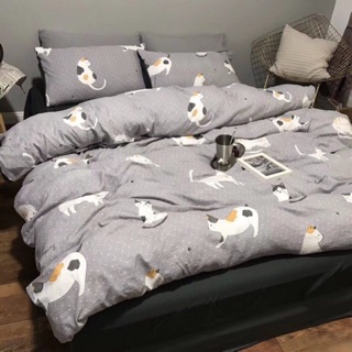 Bộ vỏ chăn ga gối cotton đũi cao cấp m6 m8