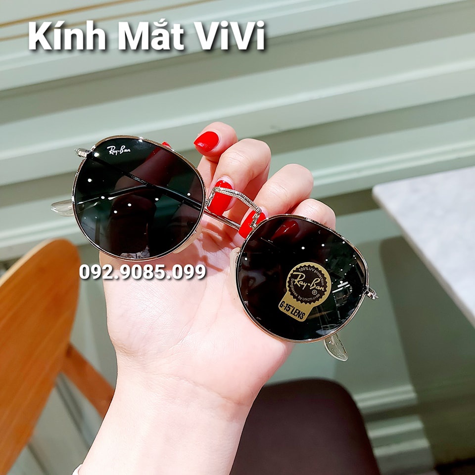 Kính râm nam nữ tròn VIVIEYEWEAR  chống tia UV400 phụ kiện thời trang V3447