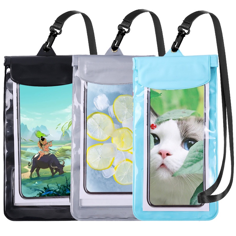 Túi Đựng Điện Thoại Bằng TPU Chống Thấm Nước Kích Thước 23X13cm Kèm Giắc Cắm Âm Thanh Và Dây Đeo Tiện Dụng Cho Điện Thoại