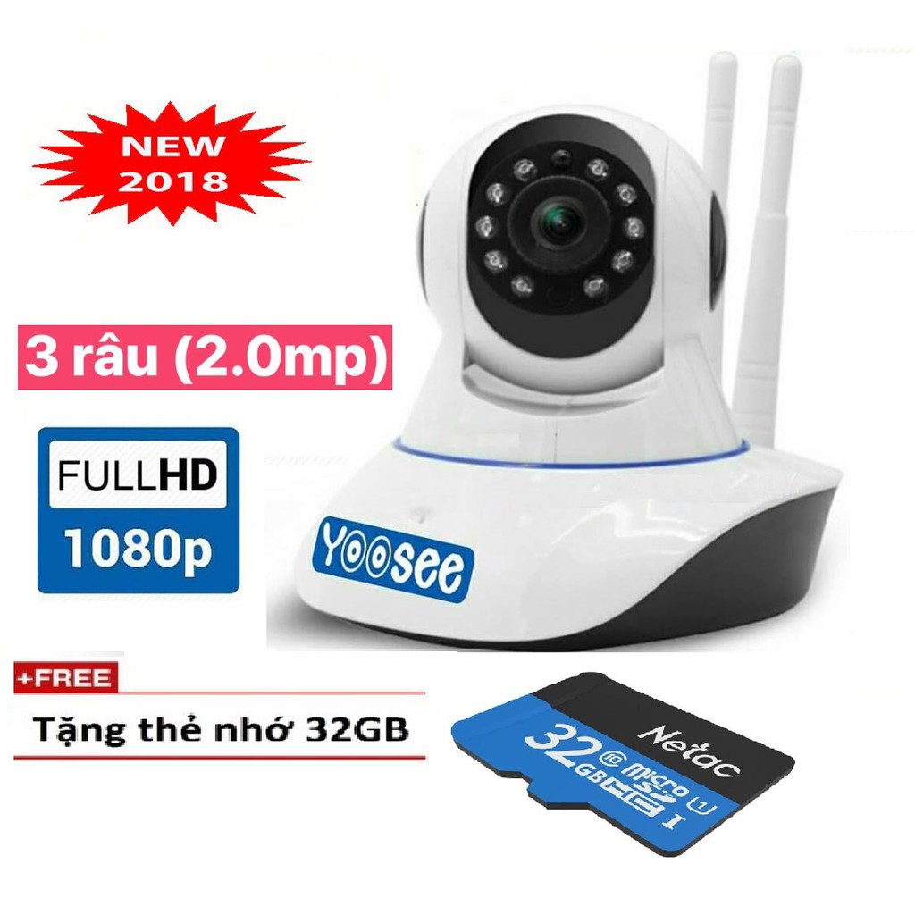 Combo Camera IP Yoosee Full HD 1080P 2.0MP (Kèm thẻ nhớ 32G)