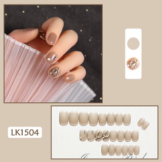 Kolin Bộ 24 móng tay Giả trang trí tghệ thuật thủ Công tới tề móng tay giả đính đá làm móng kiểu Pháp
