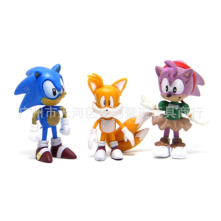 Bộ 6 mô hình búp bê nhân vật game Sonic dùng trang trí