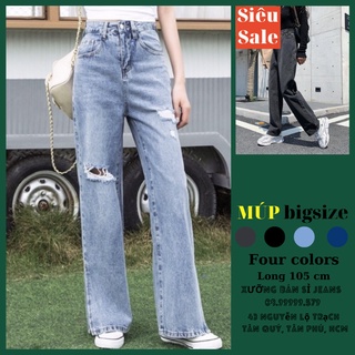 Hot quần suông dài bigsize nữ - basic - lưng siêu cao / quần jean 391