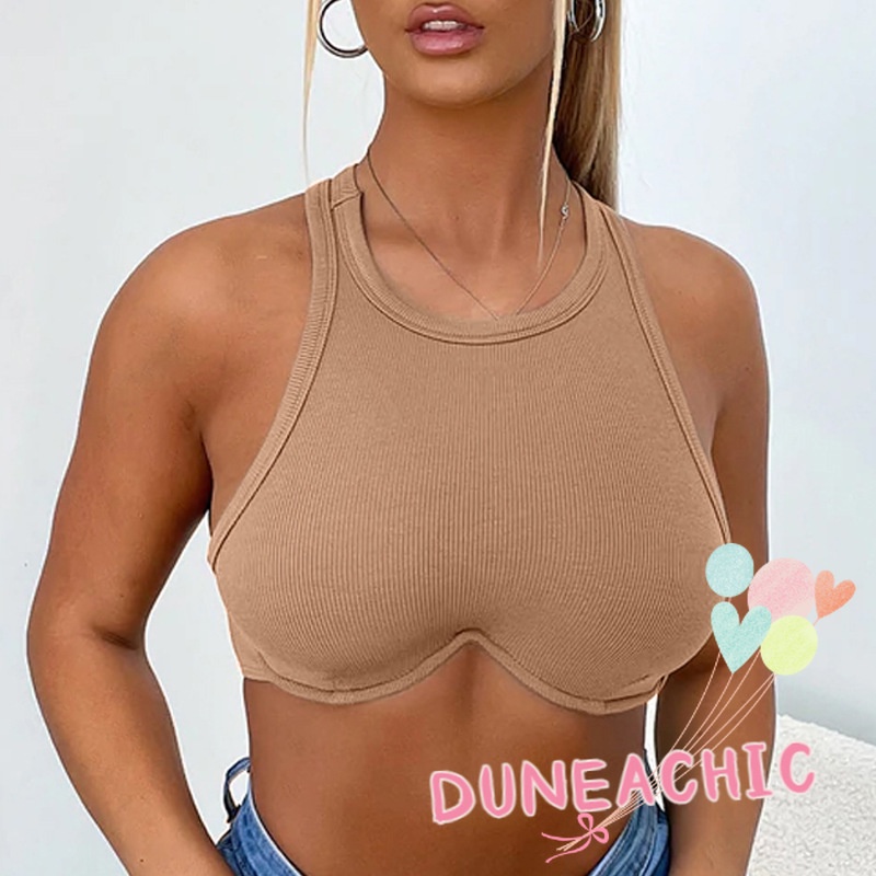 Áo Tank Top Thể Thao Sát Nách Cổ Tròn Thiết Kế Trẻ Trung Cho Nữ