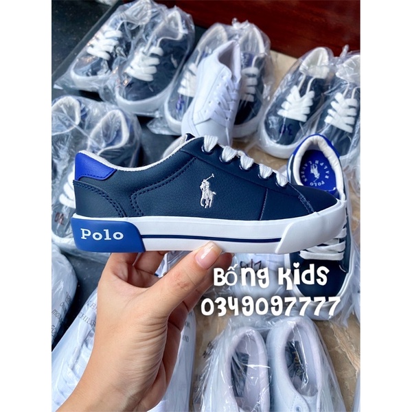 Giày Da Bé Trai &amp; Bé Gái Thêu Logo PL(trộn logo màu)