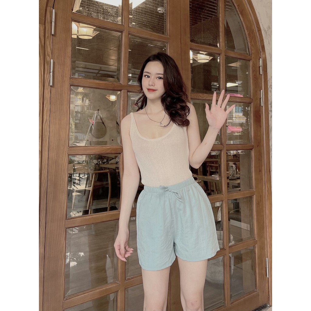 Quần short nữ ống rộng vải đũi cạp chun thoải mái LAVENUSA QA13 | BigBuy360 - bigbuy360.vn