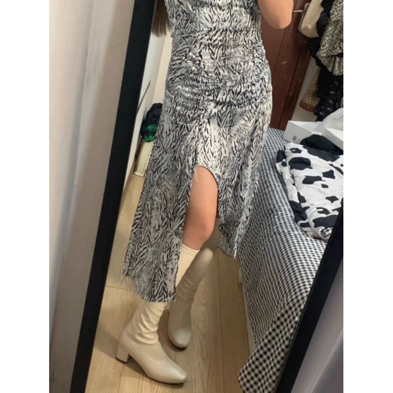 Boot đùi thời trang chất da lì gót cao 5cm | BigBuy360 - bigbuy360.vn