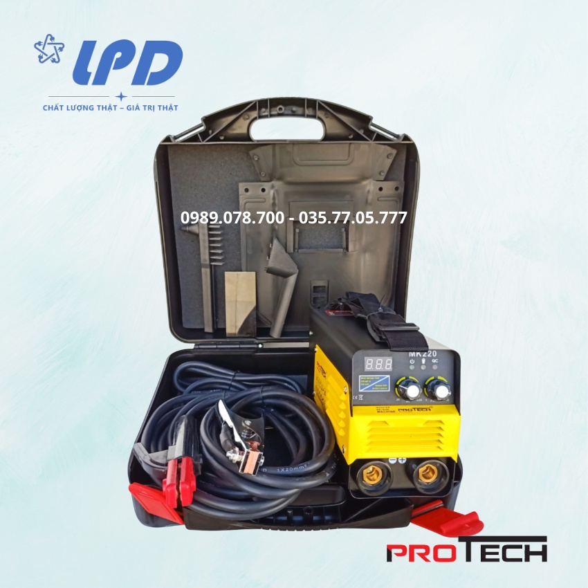 Máy hàn Protech MK220 hàn điện yếu chống giật chống sốc hàn 3.2ly siêu khỏe
