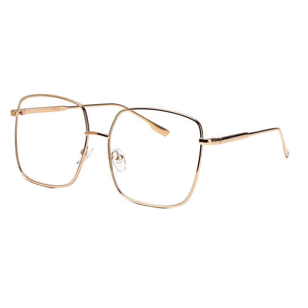 Mắt Kính Gọng Vuông Oversized Bằng Kim Loại Thời Trang