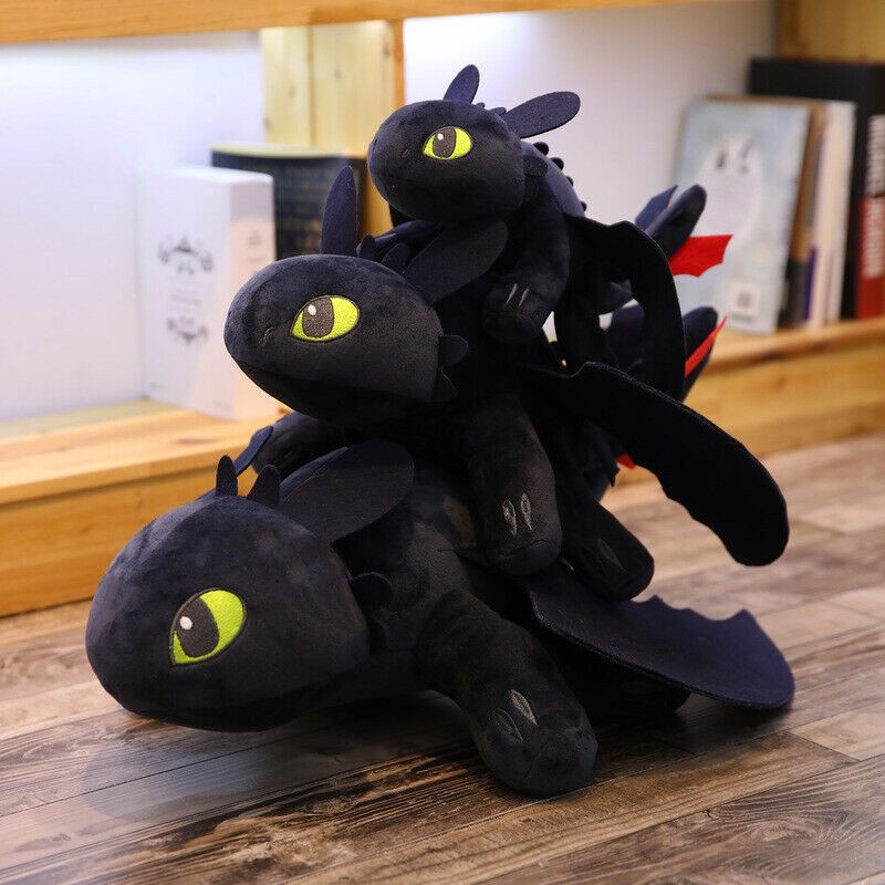 55cm How to Train Your Dragon 3 Toothless Anime Stuffed Toy Night Fury Plush Doll Soft Toys Kids Gifts