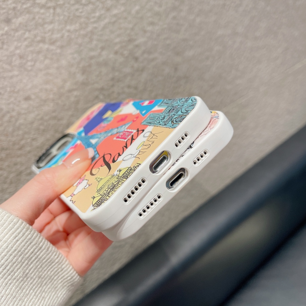 Ốp Điện Thoại Mềm Họa Tiết Tháp Eiffel Cho iPhone13Pro iP12Pro XR iPhone11 12Promax 13Promax 11 12 13