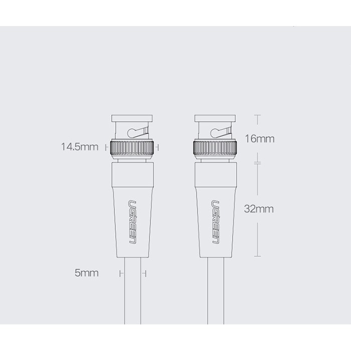 [Mã ELFLASH5 giảm 20K đơn 50K] Cáp SDI cho máy quay, camera Ugreen 50925 - dài 1,5m chính hãng