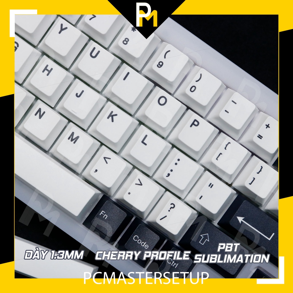 Keycap pbt Quả cherry loại cherry profile in 5 mặt chuyển nhiệt không bay màu 137 phím của pcmaster