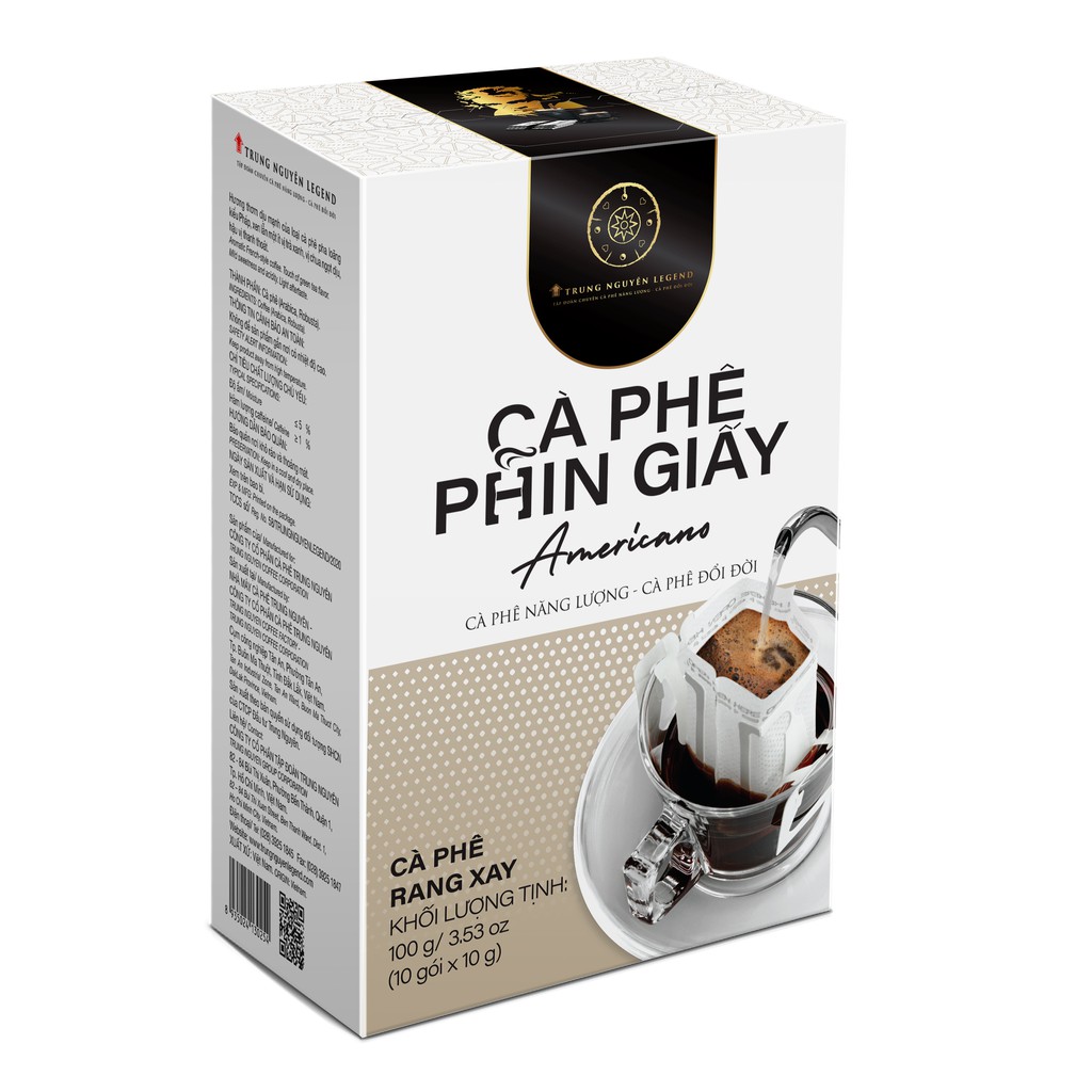 Cà phê phin giấy Americano - Trung Nguyên Legend - Hộp 10 gói x 10gr