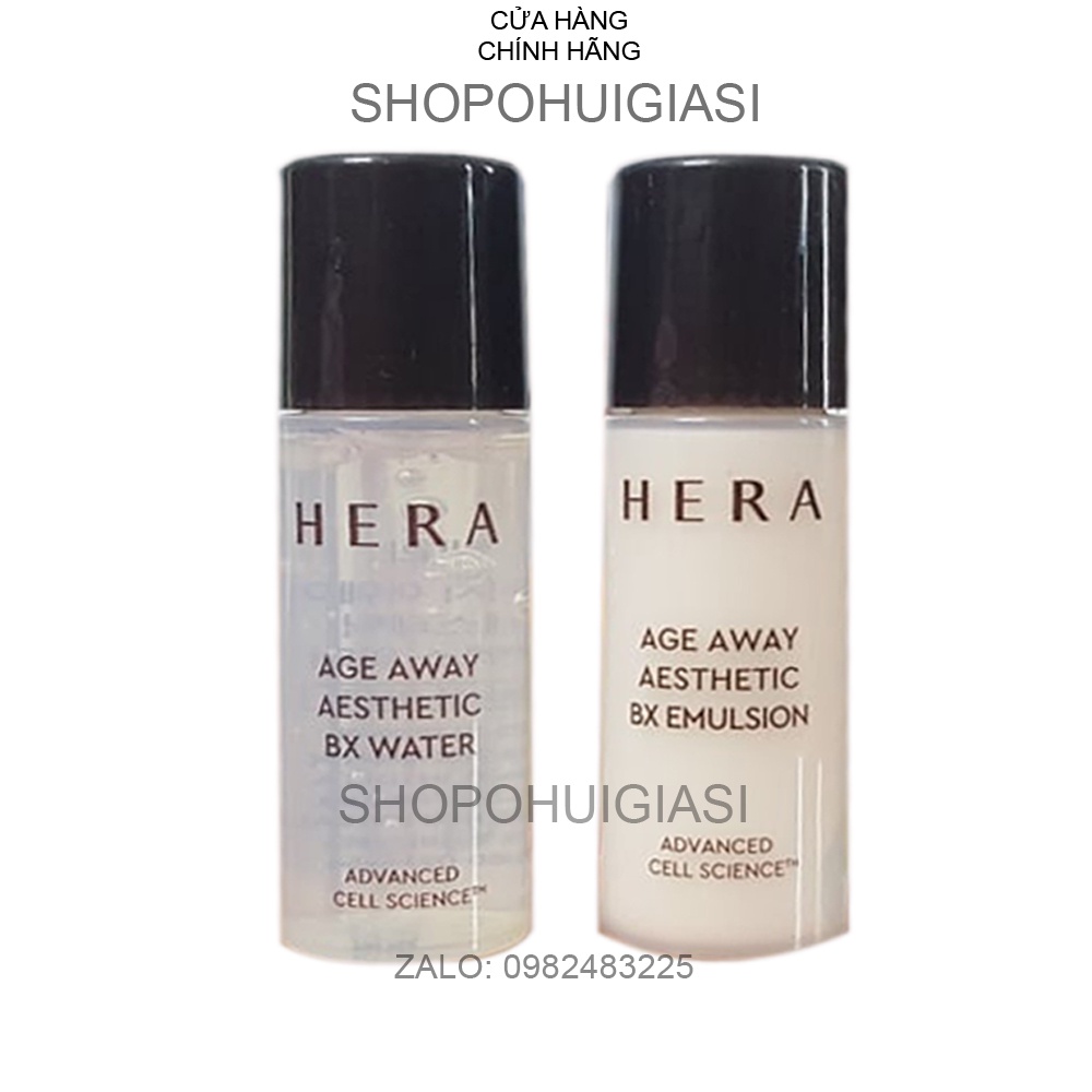 Cặp tone nước hoa hồng và sữa dưỡng Chống Lão Hóa dưỡng sáng da HERA AGE AWAY AESTHETIC BX 5ML