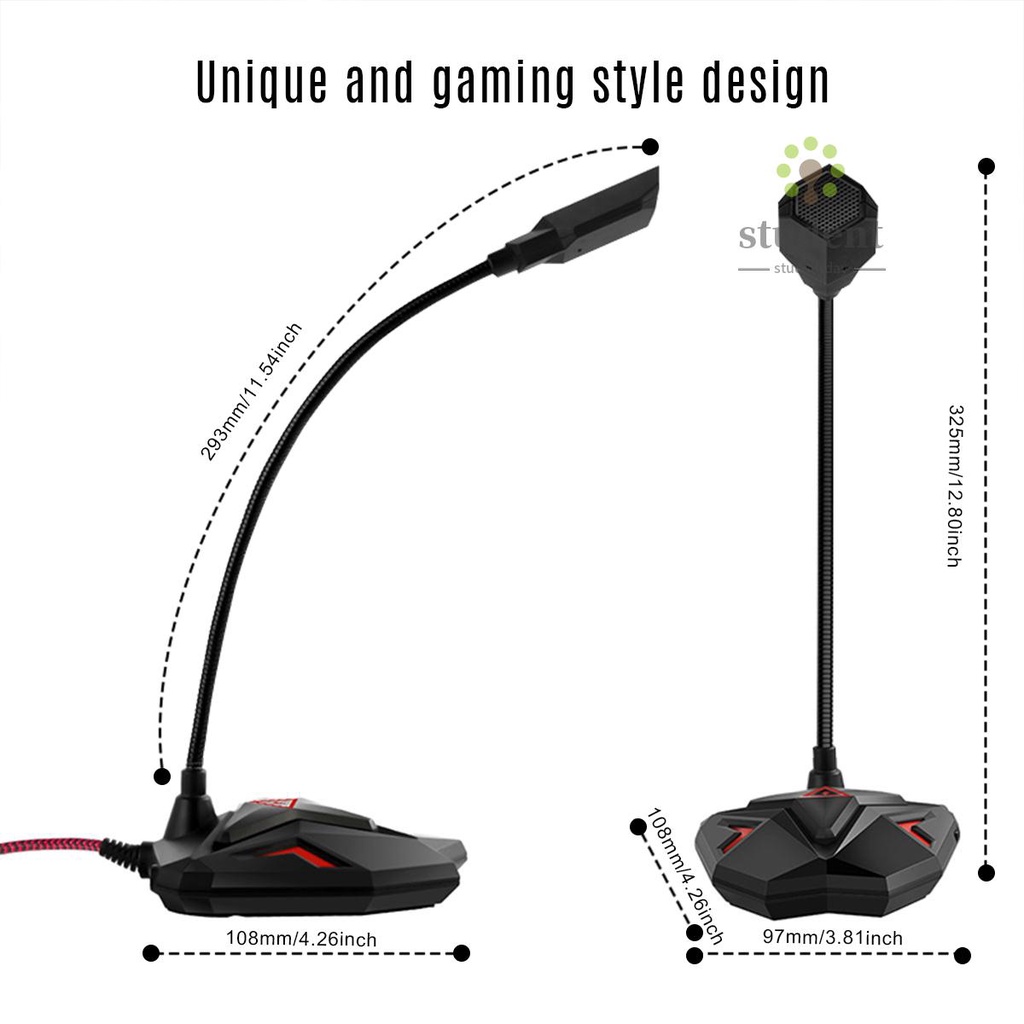 Micro Để Bàn Có Thể Điều Chỉnh Xoay 360 Độ Có Đèn Led Cổng Usb | BigBuy360 - bigbuy360.vn