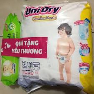 Tặng 1 gói khăn ướt cao cấp kèm tã quần unidry premium m22-l20-xl18