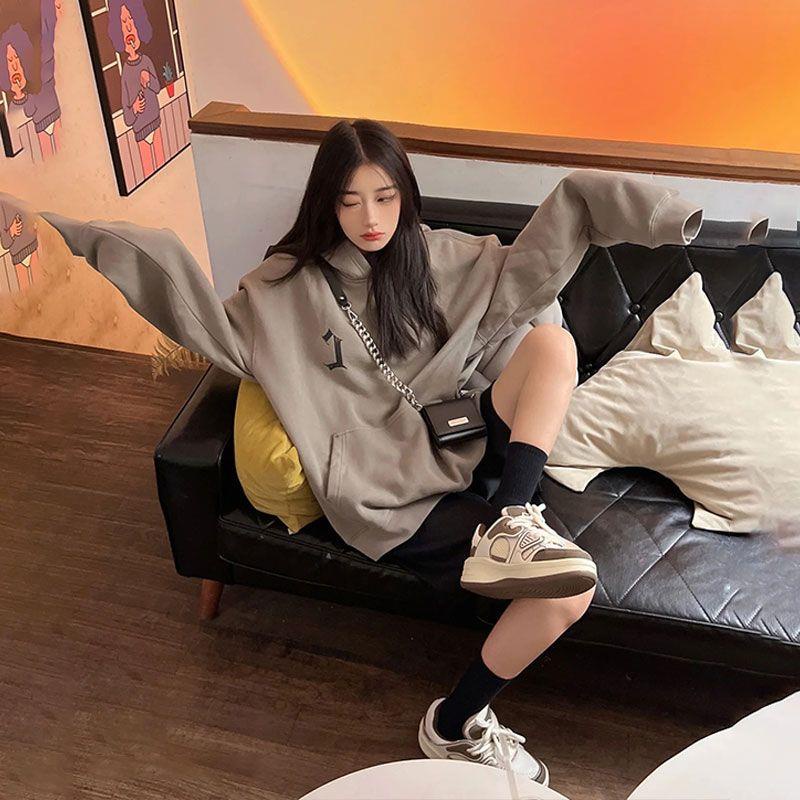 Áo Hoodie Dáng Rộng In Họa Tiết Thổ Cẩm Kiểu Đường Phố Mỹ Thời Trang Thu Đông Cá Tính