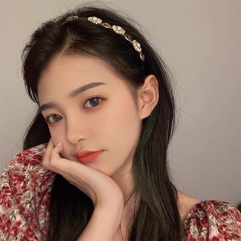 Bờm cài tóc nữ hình Đồng Hồ phối hoa đá sang đẹp