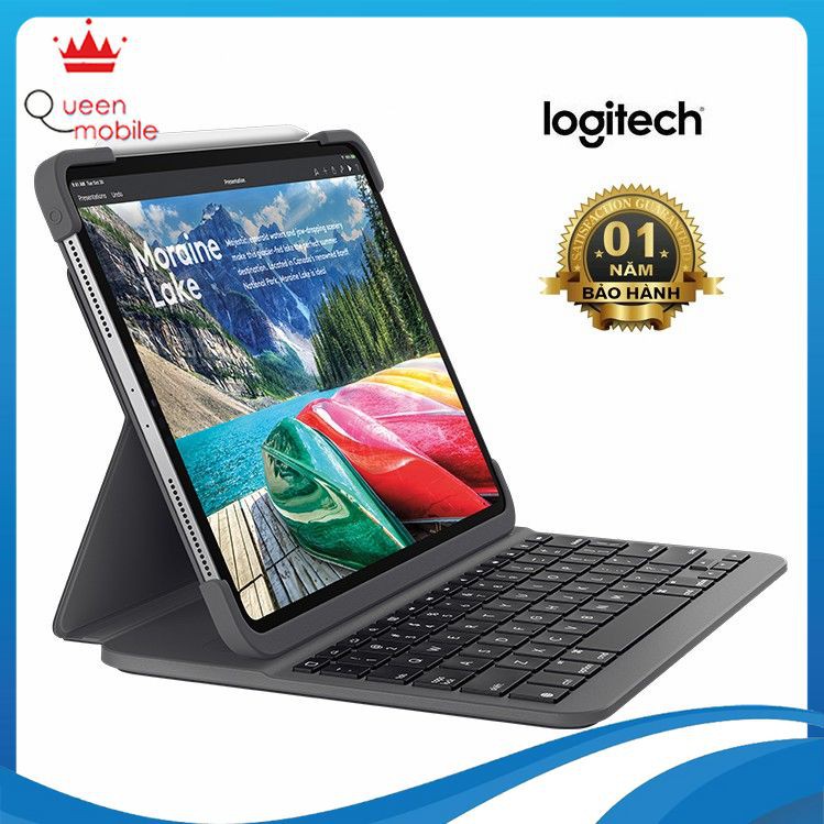 Bàn phím Bluetooth Logitech Slim Folio Pro Dành Cho iPad Pro 11 inch-2018 Có Tích Hợp Case Bảo Vệ- Đèn Bàn Phím