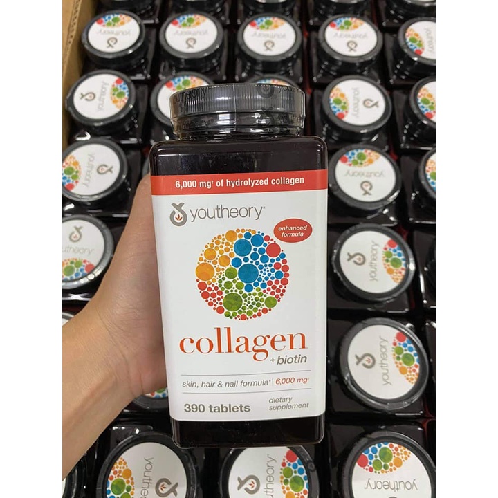 Viên Uống Đẹp Da Collagen Youtheory Type 1 2 &amp; 3 390 Viên Mẫu Mới Của Mỹ - Collagen Không Biến Tính
