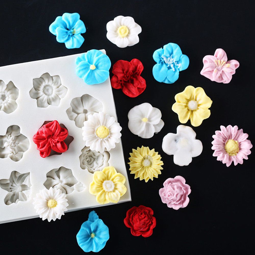 Khuôn Silicone Tạo Hình Hoa Cúc Trang Trí Bánh